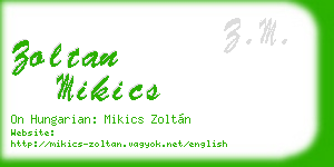zoltan mikics business card