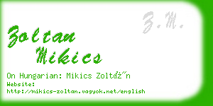 zoltan mikics business card